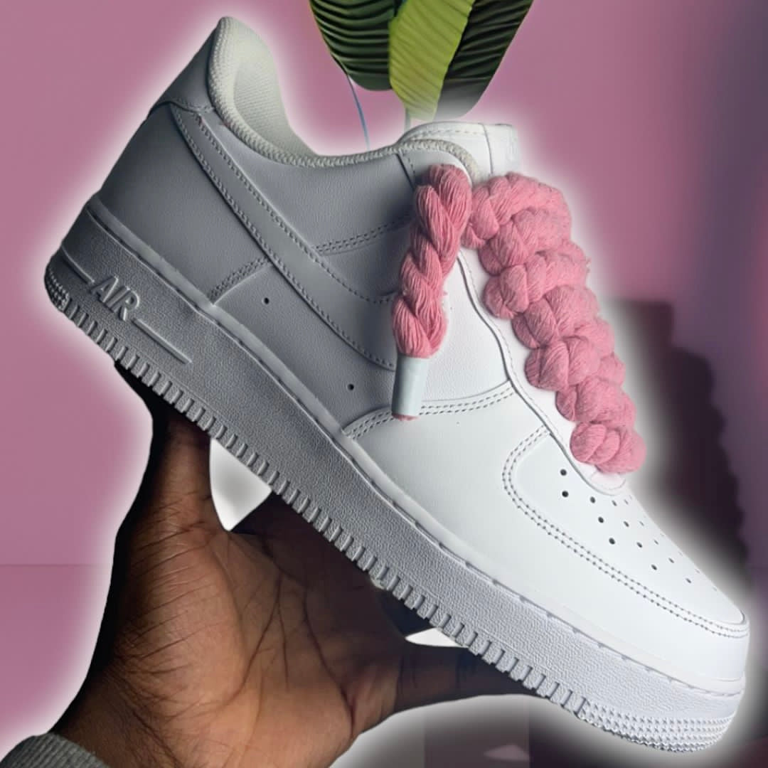 Nike Air Force 1 - Rope Laces - Pink – PlatinumShoeCare