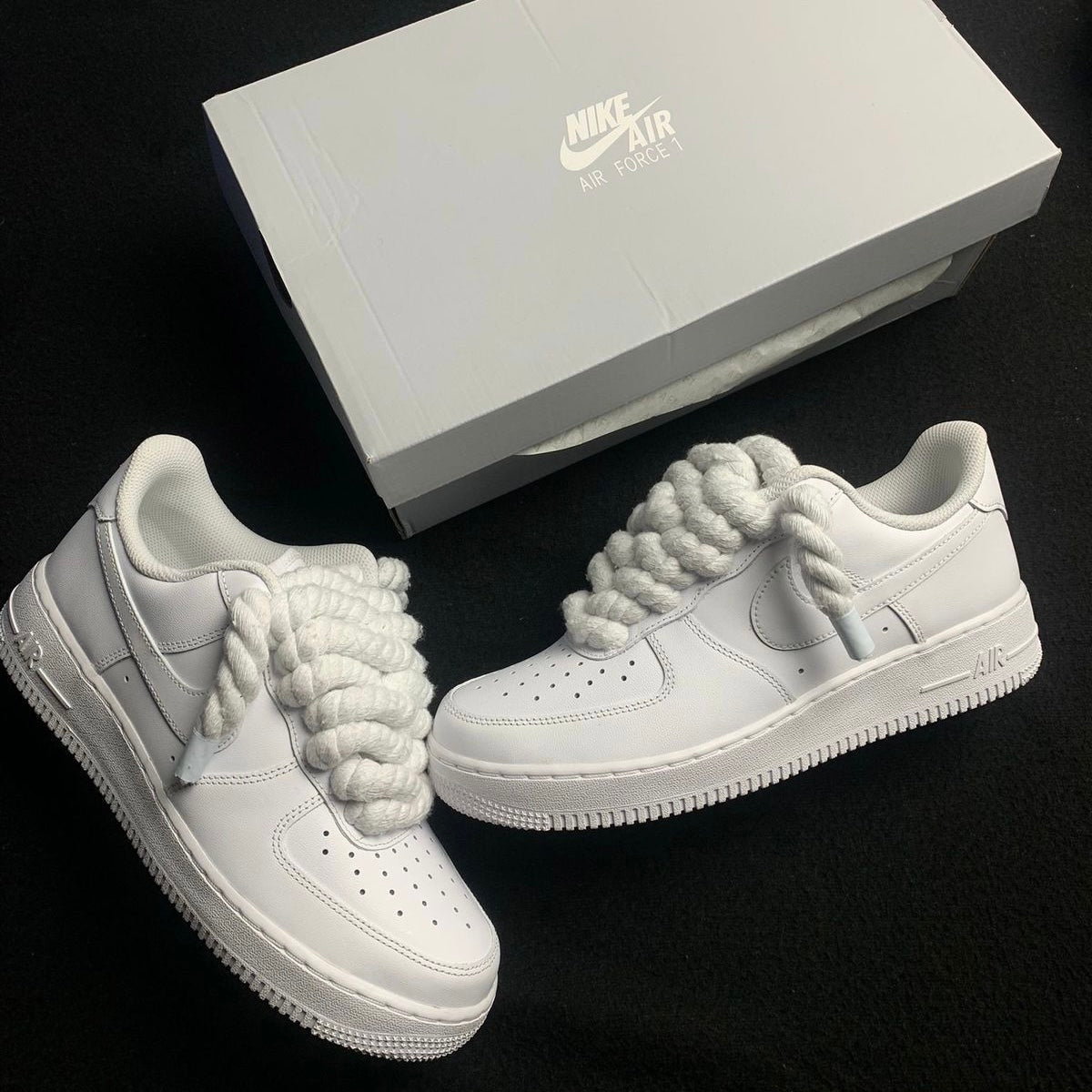Nike Air Force 1 Low White Rope Lace – Alex's Accents